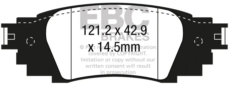 Ebc Yellowstuff Rear Brake Pads For 2016+ Lexus Rx350 3.5L 1