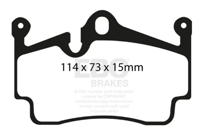 Ebc Yellowstuff Rear Brake Pads For Porsche Boxster 04-08 2.7 (Cast Iron Rotors) 1