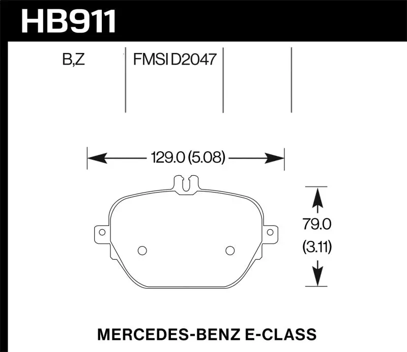 Hawk 2017–2018 Mercedes-Benz E43 Amg 4Matic 3.0L Ceramic Rear Brake Pads 1