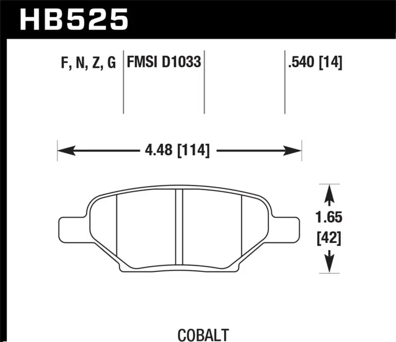 Hawk Hps Street Brake Pads For Chevrolet Cobalt Ss 2005-2007, Hhr Ss 2008-2010, Malibu 2004-2012, Pontiac G6 2005-2010, Saturn Ion Red Line 2004-2007 1