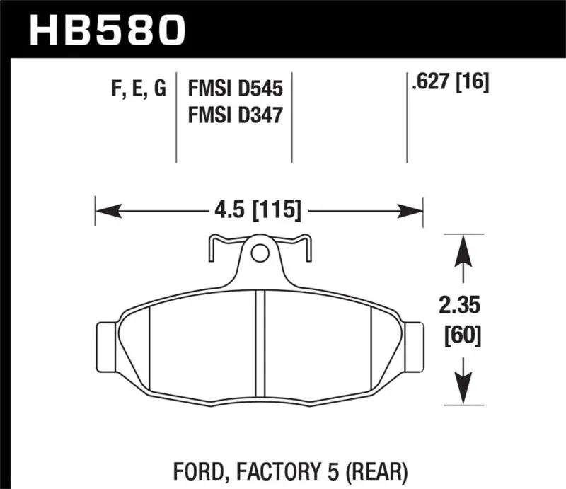 Hawk Hps Street Brake Pads High Performance For Ford Taurus Sho Lincoln Continental Mercury Cougar 1988-1992 2