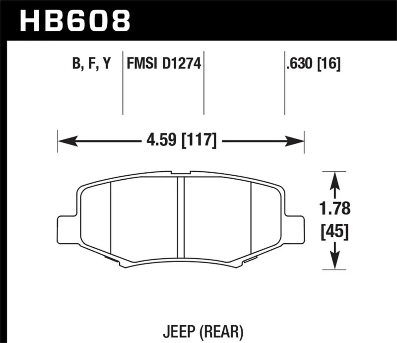 Hawk Lts Street Brake Pads High Performance For 2007-2016 Jeep Wrangler, 2007-2009 Dodge Nitro, 2008-2012 Jeep Liberty 1
