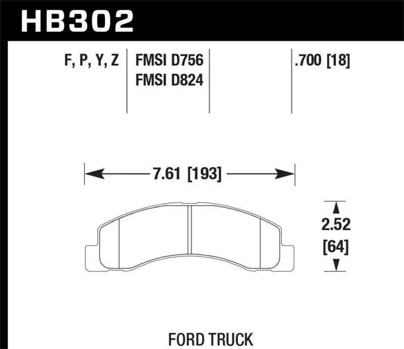 Hawk Lts Street Brake Pads High Performance For Ford Excursion F-250 F-350 Super Duty 1999-2005 2