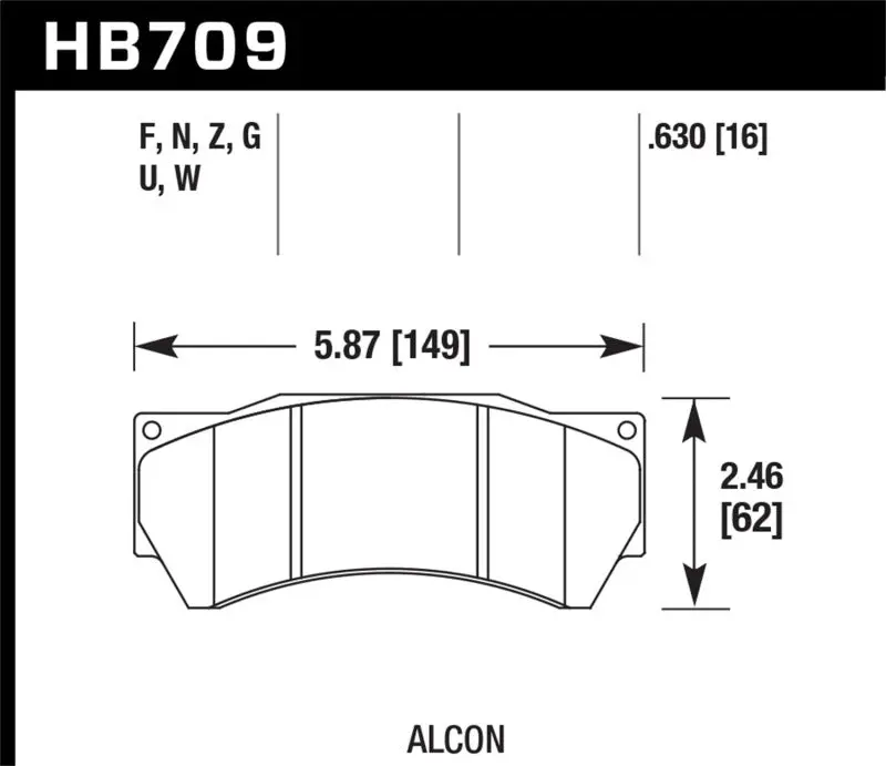 Hawk Performance Alcon Mono 6 Model 4497 Hps Street Brake Pads 1