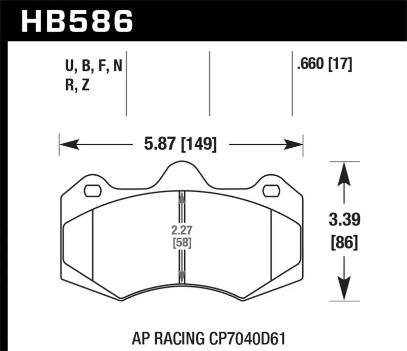 Hawk Performance Ap Racing Cp7040 Dtc-70 Race Brake Pads 1