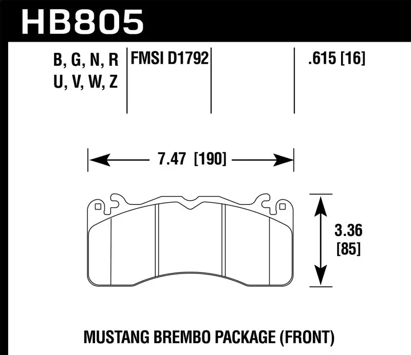 Hawk Performance Brembo Package Performance Ceramic Front Brake Pads For 15-17 Ford Mustang 1