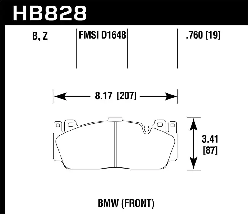 Hawk Performance Ceramic Front Brake Pads For 12-17 Bmw M6, 14-17 Bmw M6 Gran Coupe, 13-16 Bmw M5 2