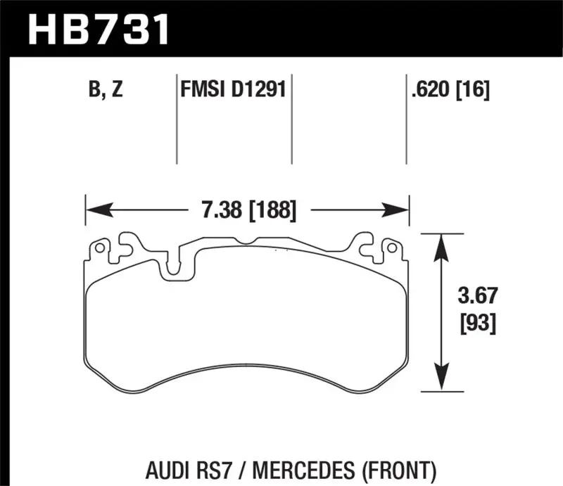 Hawk Performance Ceramic Front Brake Pads For 13-16 Mercedes Sl Class / 16-17 Audi Rs7 With Enhanced Stopping Power 1