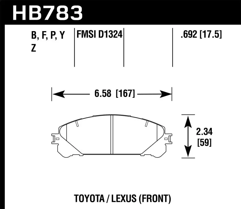 Hawk Performance Ceramic Street Front Brake Pads For 08-16 Toyota Highlander 2