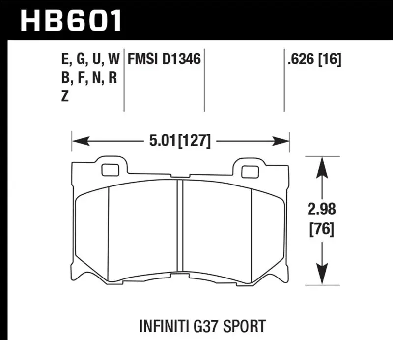 Hawk Performance Ceramic Street Front Brake Pads For Infiniti G37 2008-2013 1