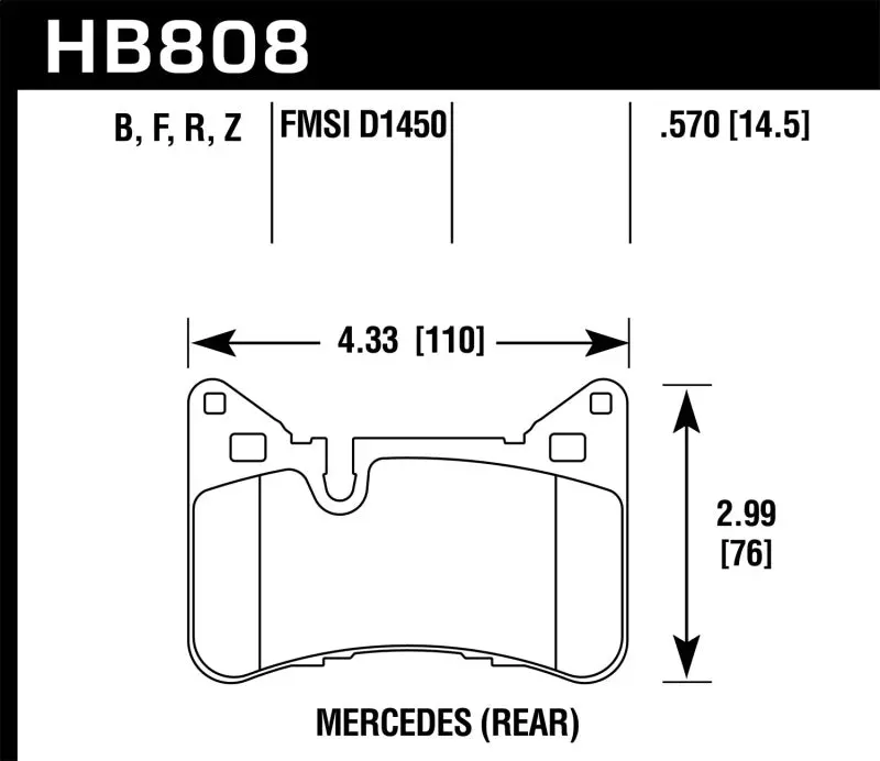 Hawk Performance Ceramic Street Rear Brake Pads For 10-15 Mercedes-Benz E63 Amg / 14-16 Mercedes-Benz E63 Amg S 1
