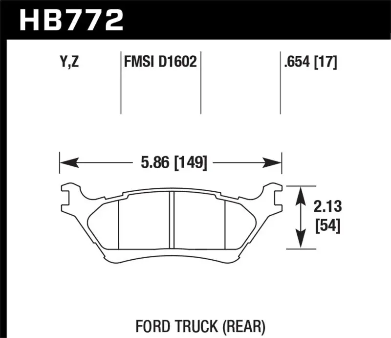 Hawk Performance Ceramic Street Rear Brake Pads For 12-16 Ford F-150 Fx2 Fx4 King Ranch Lariat Platinum Xl Xlt 2