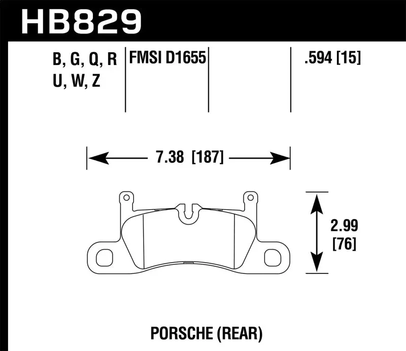 Hawk Performance Ceramic Street Rear Brake Pads For 12-17 Porsche 911 1