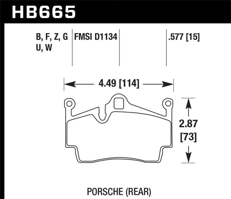 Hawk Performance Ceramic Street Rear Brake Pads For 2014-2015 Porsche Cayman 1