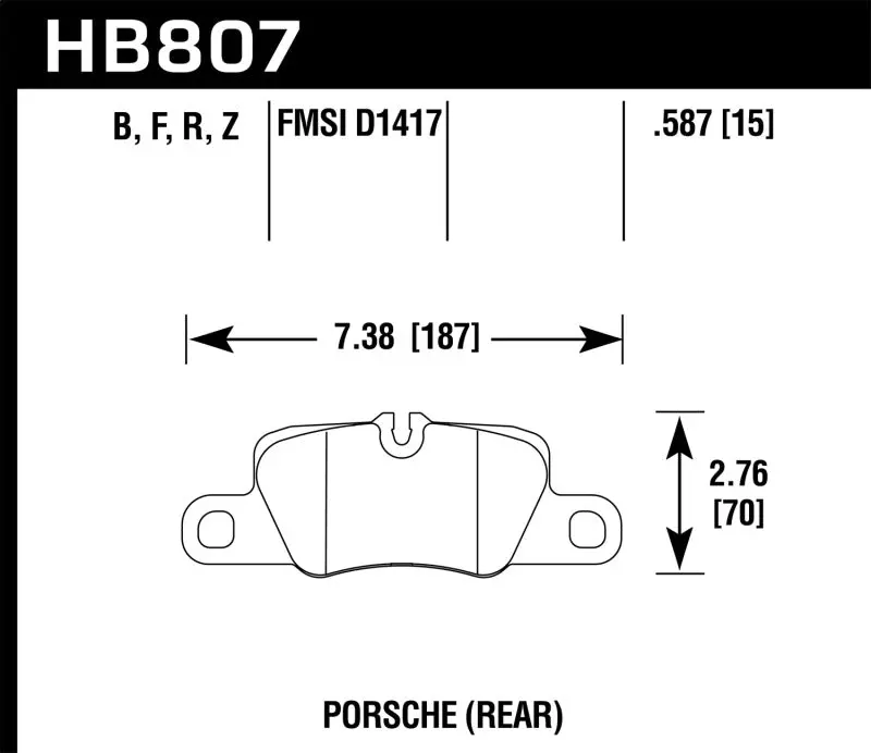 Hawk Performance Ceramic Street Rear Brake Pads For 2014 Porsche 911 1