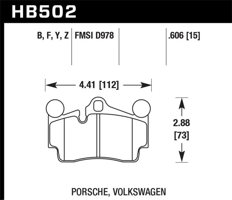 Hawk Performance Ceramic Street Rear Brake Pads For Porsche Audi Volkswagen 1