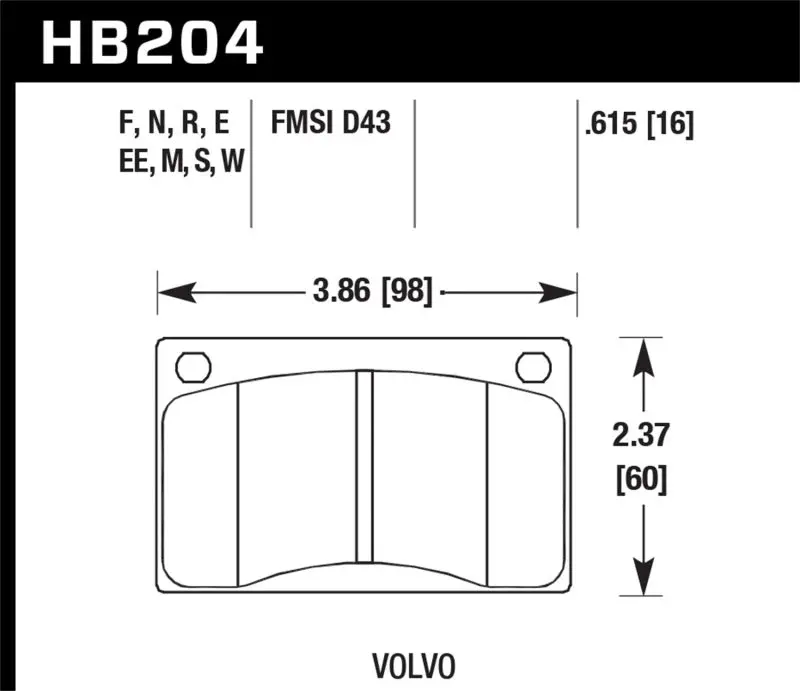 Hawk Performance Dtc-30 Front Race Pads For 90-93 Volvo 240 1
