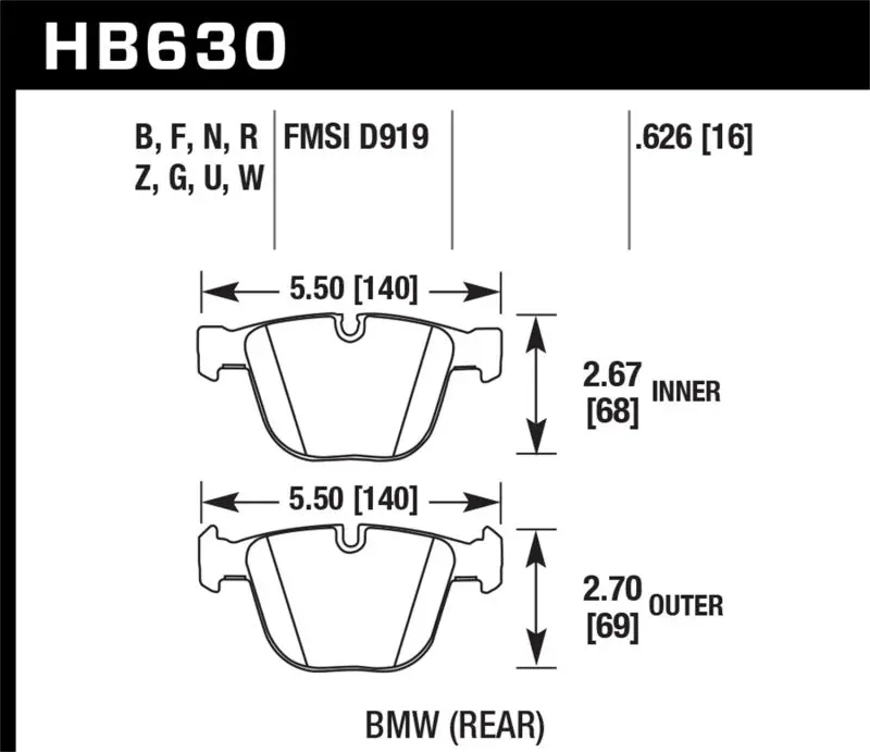 Hawk Performance Dtc-30 Race Rear Brake Pads For 04-10 Bmw 535I/545I/550I, 04-10 645Ci/650I, 02-09 745I/745Li/750 1