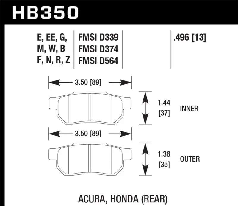 Hawk Performance Dtc-30 Race Rear Brake Pads For 86-01 Acura Integra Ls And 99-00 Civic Coupe Si 1