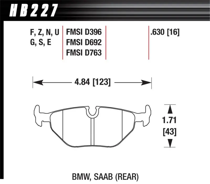 Hawk Performance Dtc-30 Race Rear Brake Pads For 92-98 Bmw 318I 1
