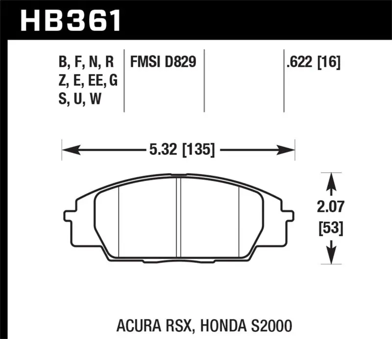 Hawk Performance Dtc-60 Front Brake Pads For 02-06 Acura Rsx Type S, 06-11 Honda Civic Si, 00-09 S2000 1