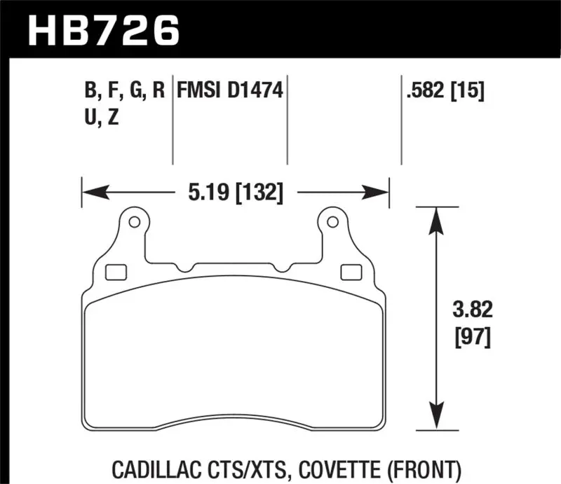 Hawk Performance Dtc-60 Front Brake Pads For 2014 Chevrolet Corvette 1