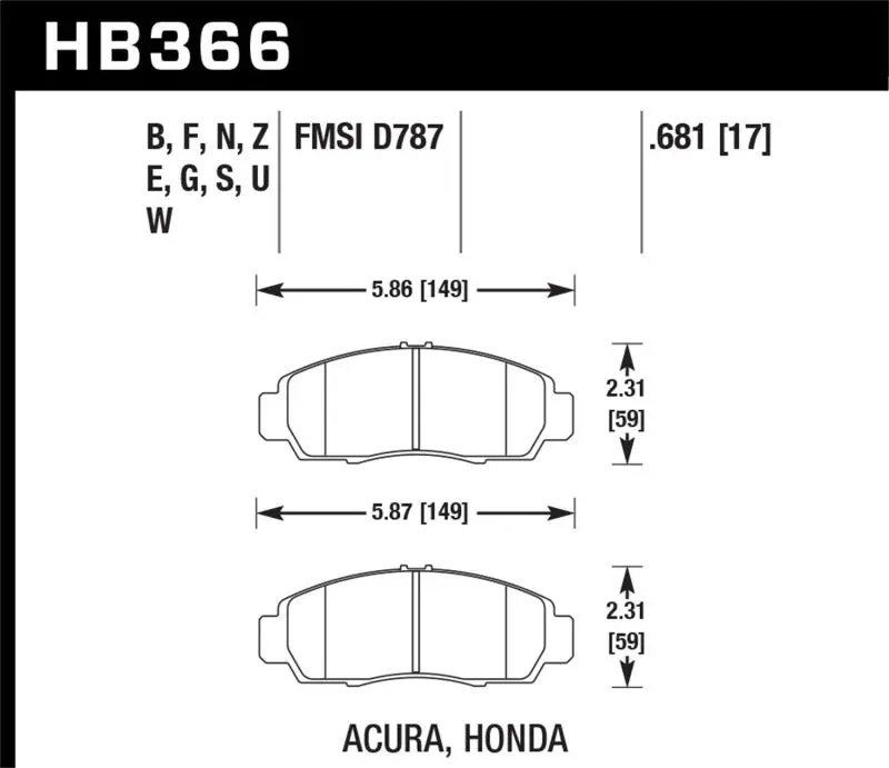 Hawk Performance Dtc-60 Race Front Brake Pads For 04-10 Acura Tsx / 99-08 Tl / 01-03 Cl / 03-10 Honda Accord Ex 2