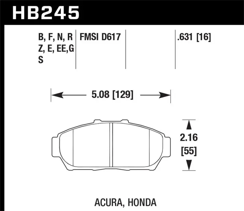 Hawk Performance Dtc-60 Race Front Brake Pads For 94-01 Acura Integra (Excl Type R) 1