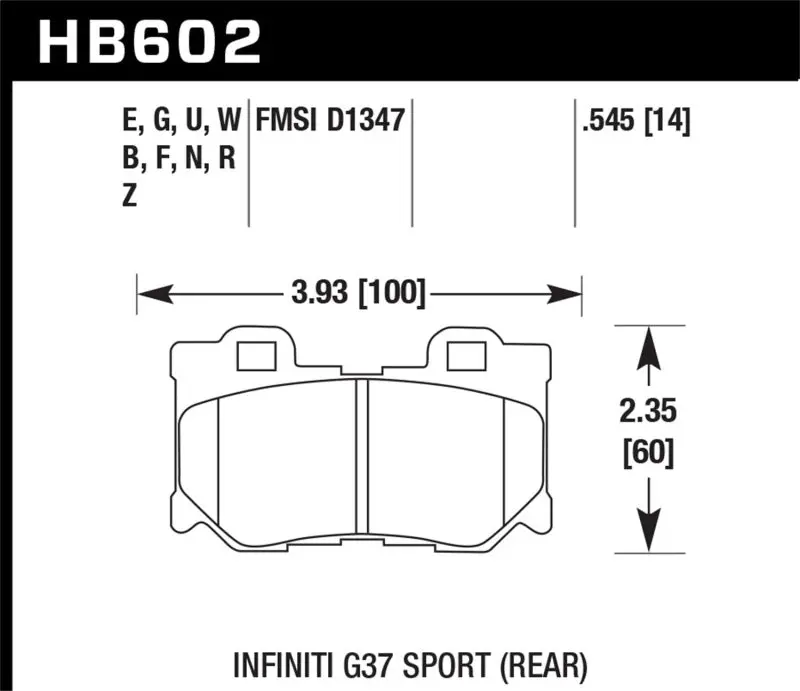 Hawk Performance Dtc-60 Race Rear Brake Pads For 10-11 Infiniti Fx50 09-10 G37 09-10 Nissan 370Z 1