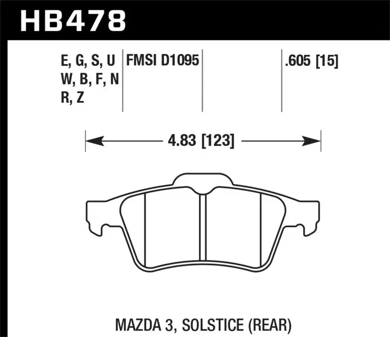 Hawk Performance Dtc-60 Race Rear Brake Pads For 13-14 Ford Focus St, Mazda, Volvo 2