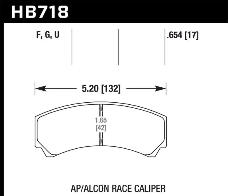 Hawk Performance Dtc-60 Racing Brake Pads Ap Racing Alcon Hb110 42Mm Rad Depth 1