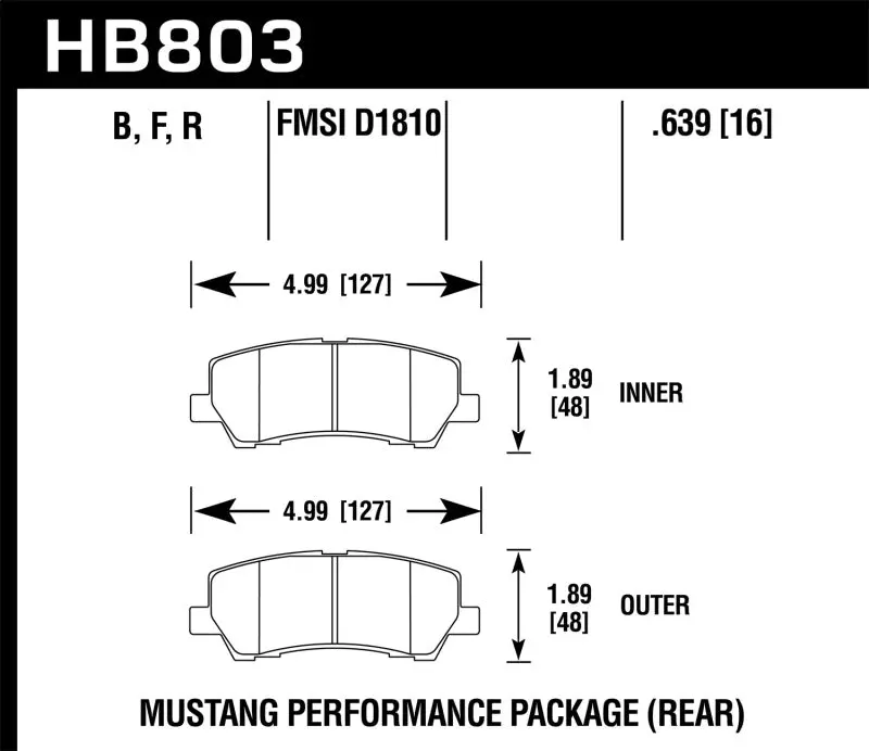 Hawk Performance Dtc-60 Rear Brake Pads For 15-17 Ford Mustang 1