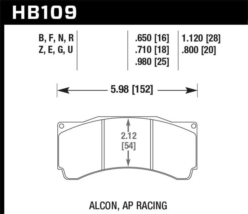 Hawk Performance Dtc-70 Race Brake Pads For Ap Racing Cp5810/5890/5895/6078 & Coleman Series Iv 1