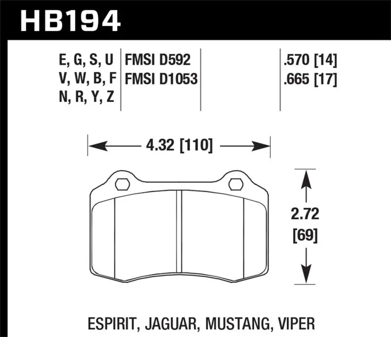Hawk Performance Dtc-70 Race Rear Brake Pads For 2010 Camaro Ss 2