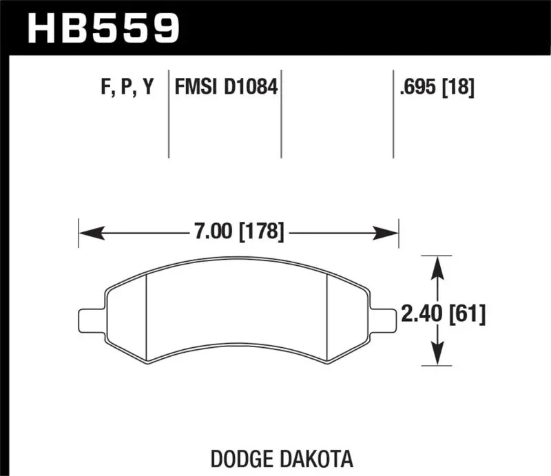 Hawk Performance Front Brake Pads For 06-16 Dodge Ram 1500 / 06-10 Mitsubishi Raider Super Duty 1