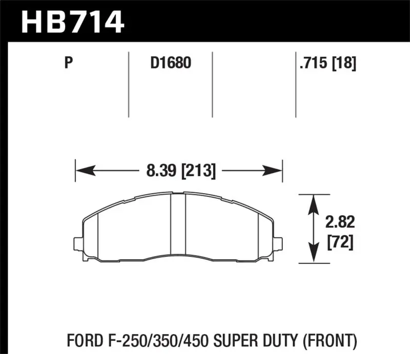 Hawk Performance Front Brake Pads For 2015 Ford F-250/350/450 Super Duty With Enhanced Stopping Power 1