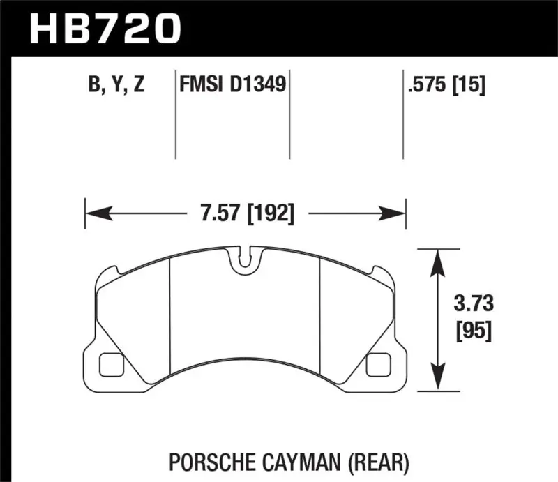 Hawk Performance Front Hps 5.0 Brake Pads For 15-17 Porsche Cayenne 1