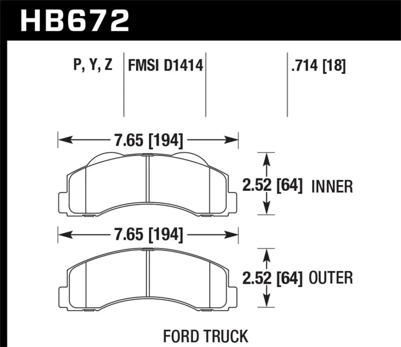 Hawk Performance Front Street Brake Pad For 10-11 Ford Expedition And F-150 Svt Raptor, 10-11 F-150 1