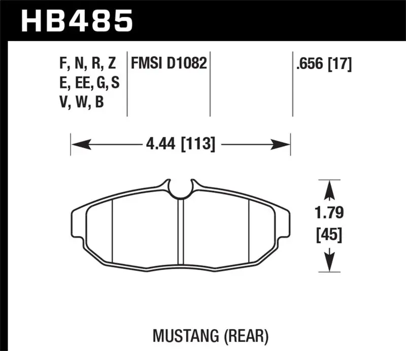 Hawk Performance High Perf. Street Rear Brake Pads For 2011-2012 Ford Mustang 5.0L (W/Brembo Brakes) 2