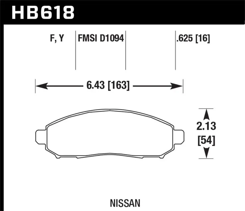 Hawk Performance High-Performance Brake Pads For 05-10 Nissan Frontier / 05-07 Pathfinder / 09-10 Pathfinder 4.0L / 05-10 Xterra 1