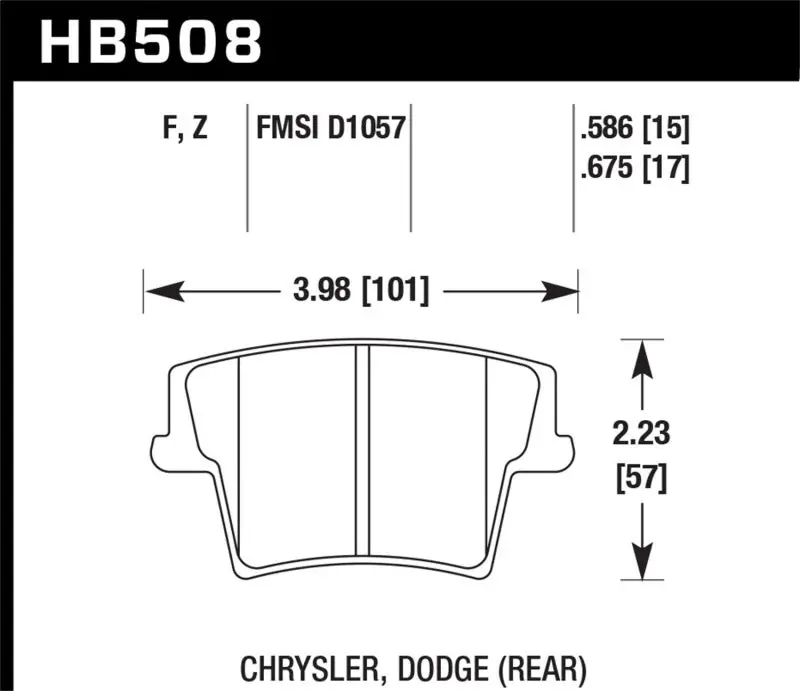 Hawk Performance High Performance Street Brake Pads For 05-10 Chrysler 300/08 Dodge Challenger/09-10 Dodge Challenger Se/Rt Hps 1