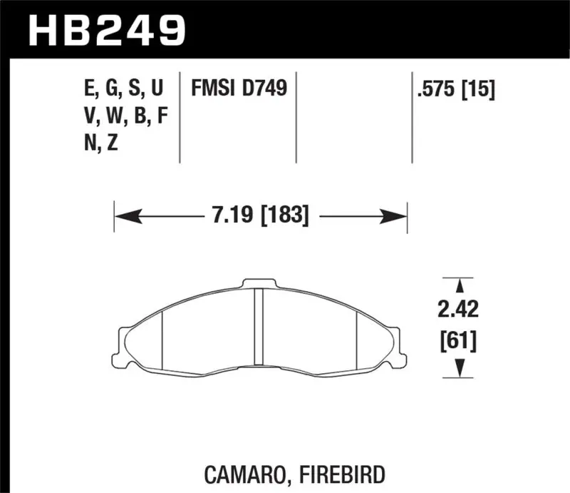 Hawk Performance Hp+ Street Front Brake Pads For 98-02 Camaro/Firebird 1