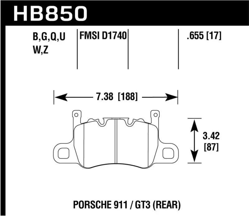 Hawk Performance Hps 5.0 Brake Pads For 2019 Porsche 911 Turbo 1