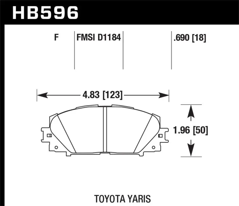 Hawk Performance Hps 5.0 Front Brake Pads For 07-16 Toyota Yaris 1