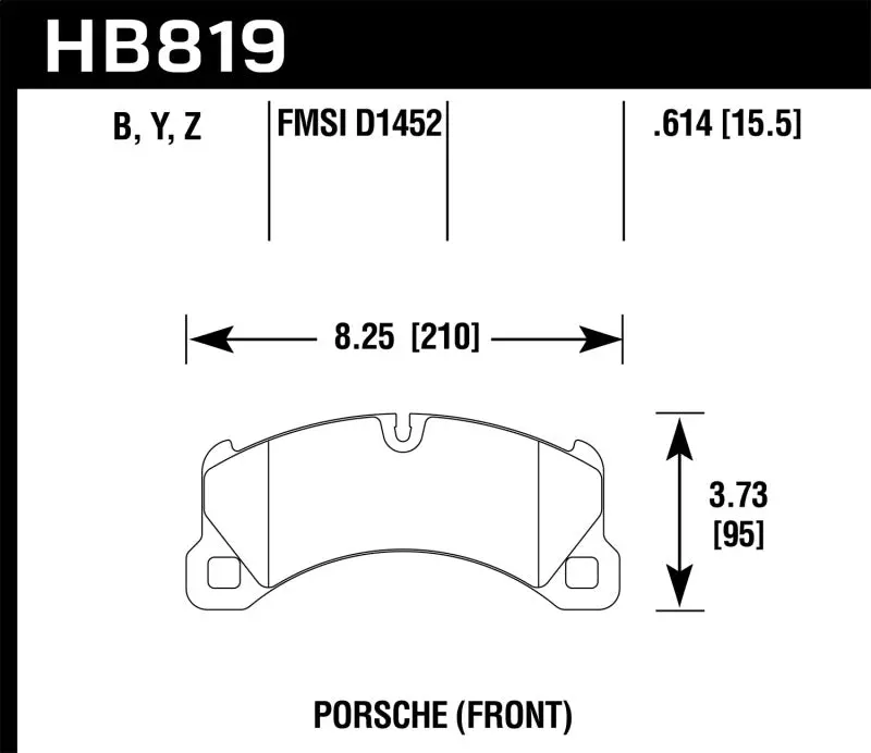 Hawk Performance Hps 5.0 Front Brake Pads For 11-13 Porsche Cayenne 1