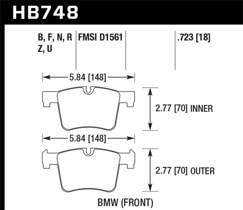 Hawk Performance Hps 5.0 Front Brake Pads For 13-14 Bmw 328I/328I Xdrive & 2014 428I/428I Xdrive 2