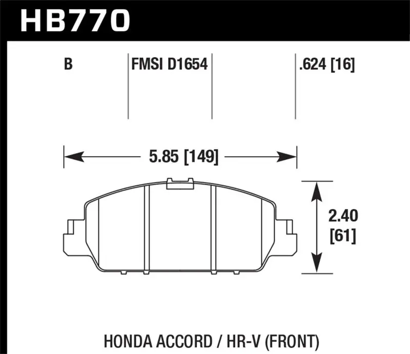 Hawk Performance Hps 5.0 Front Brake Pads For 13-17 Honda Accord 1