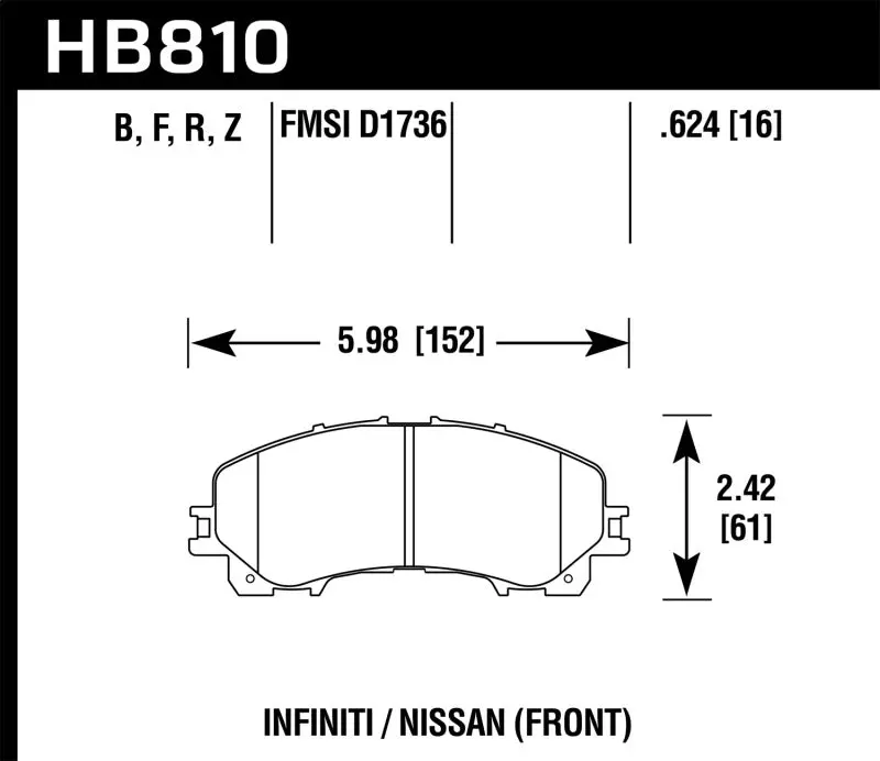 Hawk Performance Hps 5.0 Front Brake Pads For 14-17 Infiniti Q50 1
