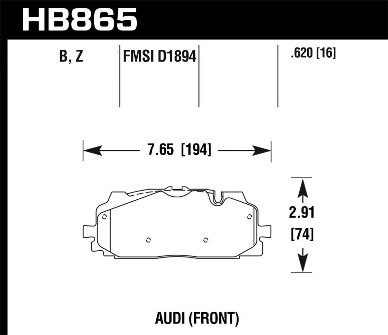 Hawk Performance Hps 5.0 Front Brake Pads For 18-19 Audi S5 1
