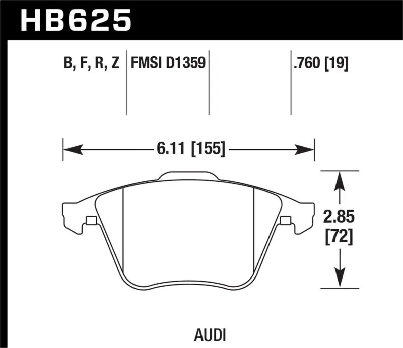Hawk Performance Hps 5.0 Front Brake Pads For 2001-2010 Audi S3 1